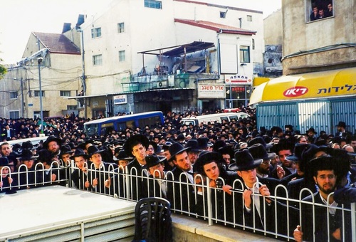 Partial view of the crowd at the levaya